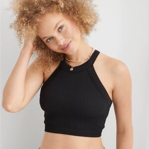 🆕 AERIE HIGH NECK HALTER TOP 🖤